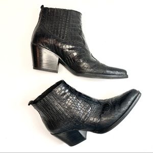 Sam Edelman Croco Western Style Ankle Bootie
